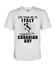 CANADIAN GUY LIFE TOOK TO ITALY V-Neck T-Shirt thumbnail