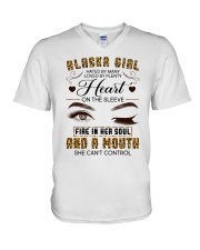Alaska Girl Hated By Many Loved By Plenty V-Neck T-Shirt tile
