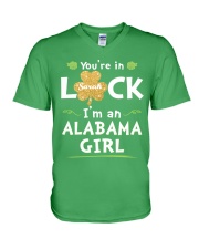 You're In Luck Alabama Girl Custom Name V-Neck T-Shirt tile