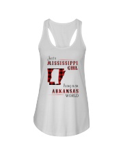 MISSISSIPPI GIRL LIVING IN ARKANSAS WORLD Ladies Flowy Tank thumbnail