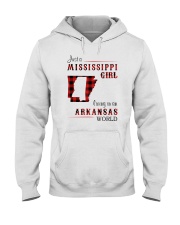 MISSISSIPPI GIRL LIVING IN ARKANSAS WORLD Hooded Sweatshirt thumbnail
