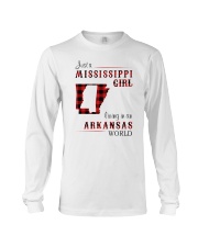 MISSISSIPPI GIRL LIVING IN ARKANSAS WORLD Long Sleeve Tee thumbnail