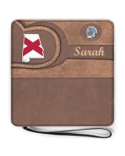 Personalize Name Alabama Leather Women's Clutch Purse Horizontal full