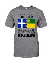 LIVE IN QUEBEC BEGAN IN SASKATCHEWAN ROOT WOMEN Classic T-Shirt front