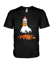 Chicken Ghost Costume V-Neck T-Shirt tile