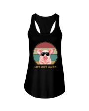 Live Love Laugh Pig Ladies Flowy Tank tile