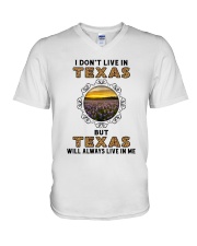TEXAS WILL ALWAYS LIVE IN ME V-Neck T-Shirt tile