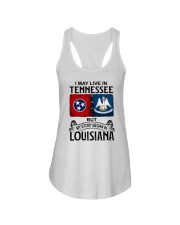 LIVE IN TENNESSEE BEGAN IN LOUISIANA Ladies Flowy Tank tile