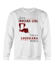 INDIANA GIRL LIVING IN LOUISIANA WORLD Crewneck Sweatshirt thumbnail