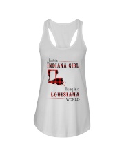 INDIANA GIRL LIVING IN LOUISIANA WORLD Ladies Flowy Tank thumbnail
