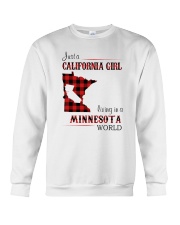 CALIFORNIA GIRL LIVING IN MINNESOTA WORLD Crewneck Sweatshirt thumbnail