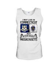 LIVE IN CONNECTICUT BEGAN IN MASSACHUSETTS Unisex Tank tile