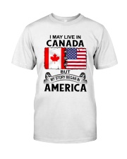 LIVE IN CANADA BEGAN IN AMERICA ROOT WOMEN Classic T-Shirt tile