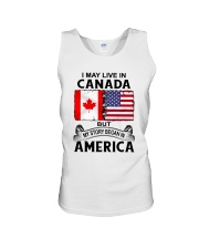 LIVE IN CANADA BEGAN IN AMERICA ROOT WOMEN Unisex Tank thumbnail