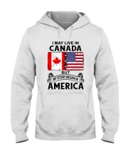 LIVE IN CANADA BEGAN IN AMERICA ROOT WOMEN Hooded Sweatshirt thumbnail