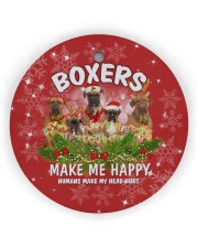 Boxers Make Me Happy Christmas Circle Ornament (Wood tile