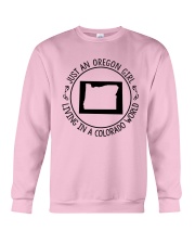 OREGON GIRL LIVING IN COLORADO WORLD Crewneck Sweatshirt thumbnail