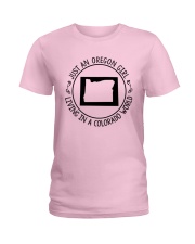 OREGON GIRL LIVING IN COLORADO WORLD Ladies T-Shirt thumbnail