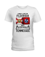 LIVE IN FLORIDA BEGAN IN TENNESSEE Ladies T-Shirt tile