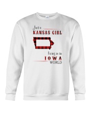 KANSAS GIRL LIVING IN IOWA WORLD Crewneck Sweatshirt thumbnail