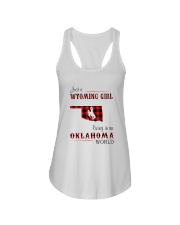 WYOMING GIRL LIVING IN OKALHOMA WORLD Ladies Flowy Tank thumbnail