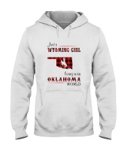 WYOMING GIRL LIVING IN OKALHOMA WORLD Hooded Sweatshirt thumbnail