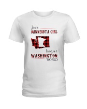 MINNESOTA GIRL LIVING IN WASHINGTON WORLD Ladies T-Shirt thumbnail