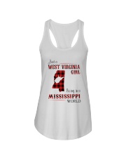 WEST VIRGINIA GIRL LIVING IN MISSISSIPPI WORLD Ladies Flowy Tank thumbnail