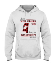 WEST VIRGINIA GIRL LIVING IN MISSISSIPPI WORLD Hooded Sweatshirt thumbnail