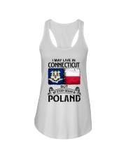 LIVE IN CONNECTICUT BEGAN IN POLAND Ladies Flowy Tank tile