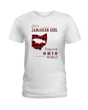 JAMAICAN GIRL LIVING IN OHIO WORLD Ladies T-Shirt thumbnail