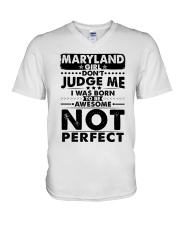 Maryland Girl Don't Judge Me V-Neck T-Shirt tile
