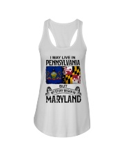 LIVE IN PA BUT MY STORY BEGAN IN MARYLAND Ladies Flowy Tank tile
