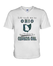 GEORGIA GIRL LIFE TOOK TO OHIO V-Neck T-Shirt tile