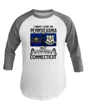 LIVE IN PENNSYLVANIA BEGAN IN CONNECTICUT Baseball Tee tile