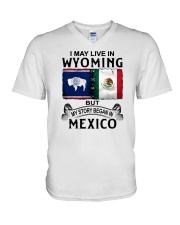 LIVE IN WYOMING BEGAN IN MEXICO V-Neck T-Shirt thumbnail