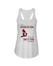 MICHIGAN GIRL LIVING IN BRITISH WORLD Ladies Flowy Tank tile