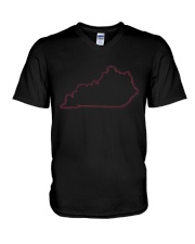 Kentucky Map Light V-Neck T-Shirt tile
