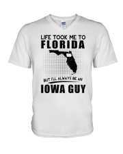 IOWA GUY LIFE TOOK TO FLORIDA V-Neck T-Shirt thumbnail