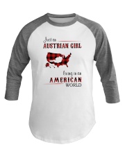 AUSTRIAN GIRL LIVING IN AMERICAN WORLD Baseball Tee tile