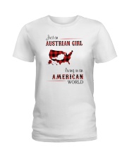 AUSTRIAN GIRL LIVING IN AMERICAN WORLD Ladies T-Shirt tile