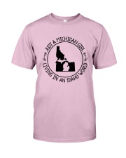 MICHIGAN GIRL LIVING IN IDAHO WORLD Classic T-Shirt thumbnail