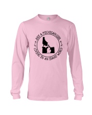 MICHIGAN GIRL LIVING IN IDAHO WORLD Long Sleeve Tee thumbnail