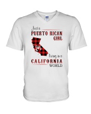PUERTO RICAN GIRL LIVING IN CALIFORNIA WORLD V-Neck T-Shirt thumbnail