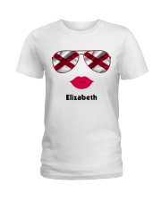 Alabama Flag Glasses Custom Your Name Ladies T-Shirt front