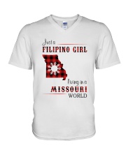 FILIPINO GIRL LIVING IN MISSOURI WORLD V-Neck T-Shirt tile