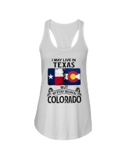 LIVE IN TEXAS BUT MY STORY BEGAN IN COLORADO Ladies Flowy Tank tile