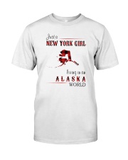 NEW YORK GIRL LIVING IN ALASKA WOLRD Classic T-Shirt front