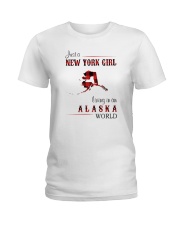NEW YORK GIRL LIVING IN ALASKA WOLRD Ladies T-Shirt thumbnail