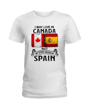 LIVE IN CANADA BEGAN IN SPAIN Ladies T-Shirt tile